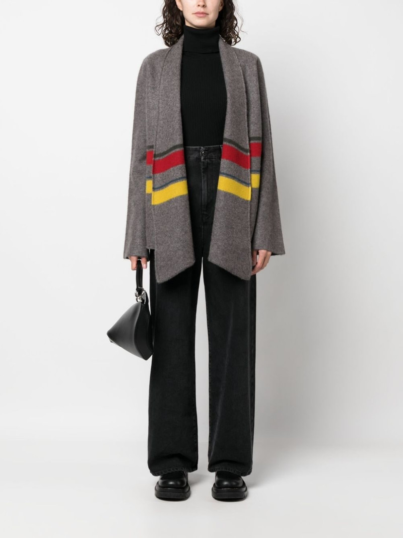 FRENCKENBERGER stripe-print cashmere cardigan outlook