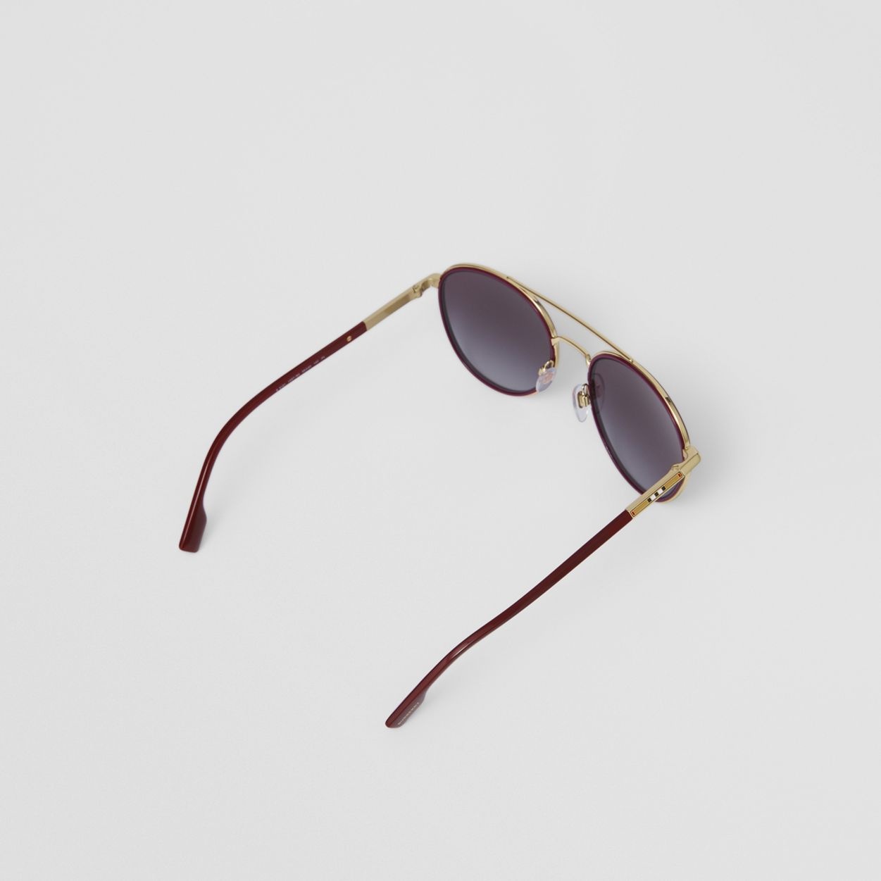 Icon Stripe Detail Round Frame Sunglasses - 4