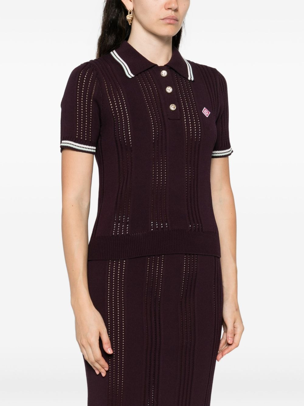 short-sleeved cotton polo shirt - 3