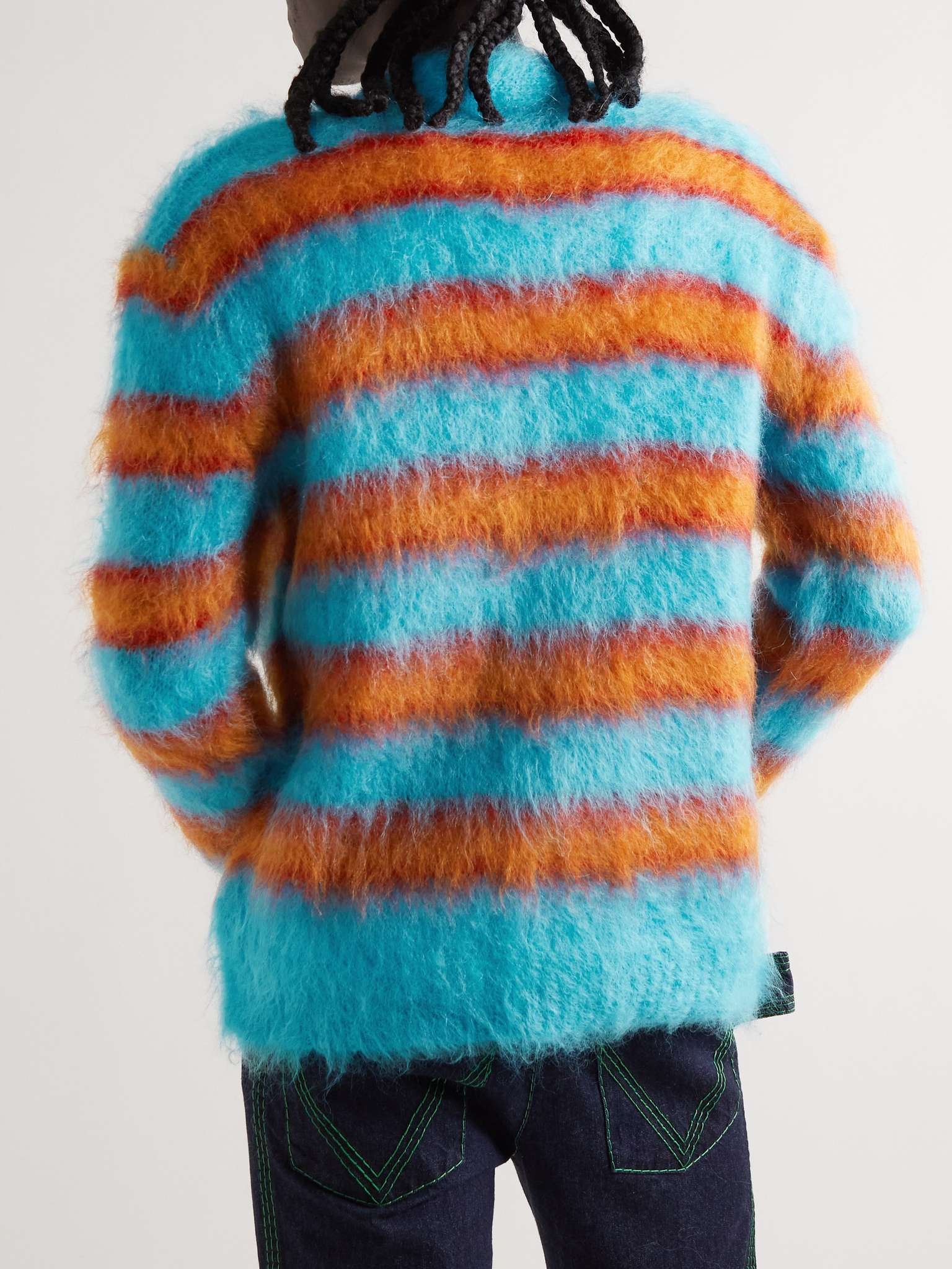 Striped Brushed Mohair-Blend Cardigan - 4