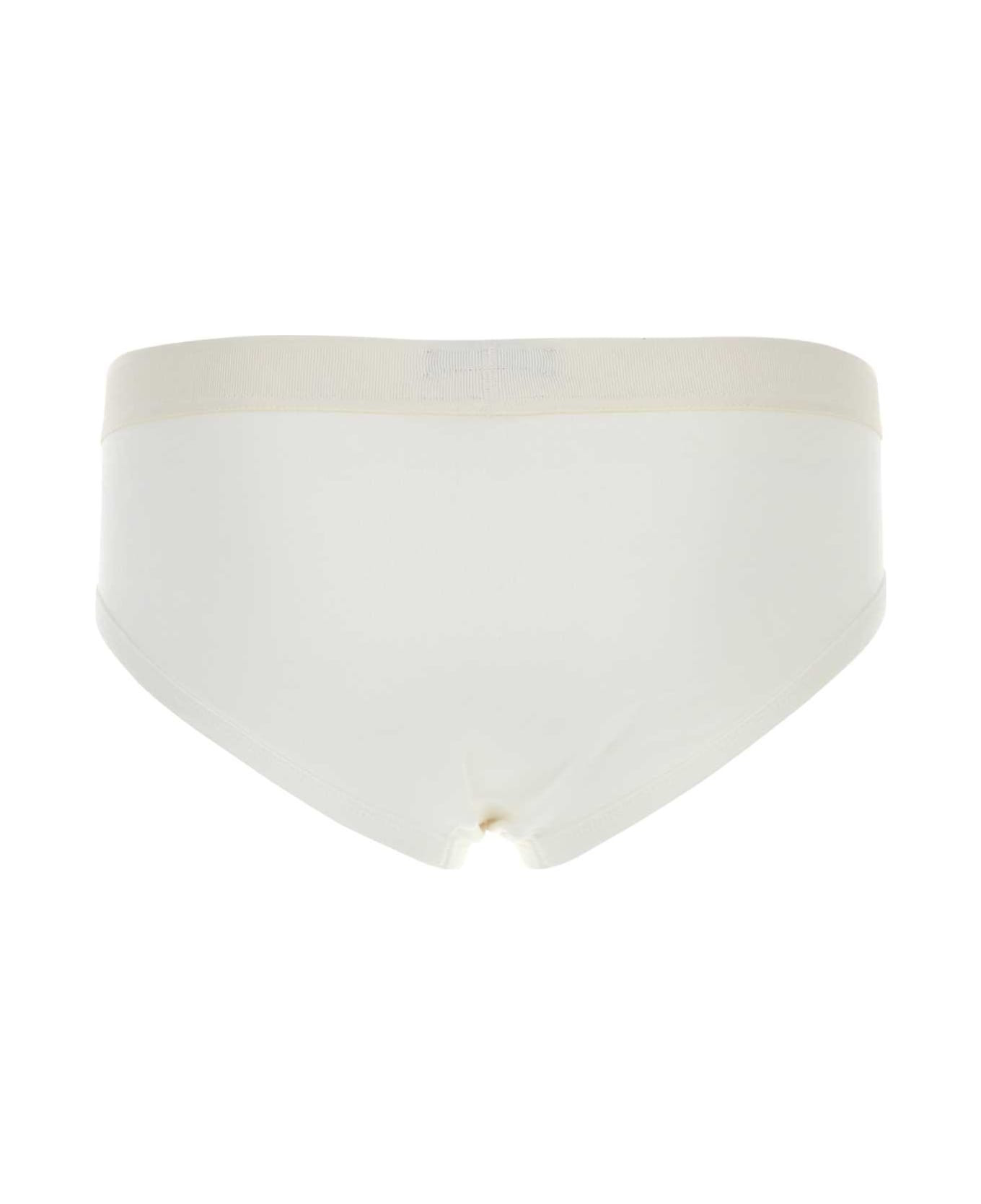 White Stretch Cotton Slip - 2