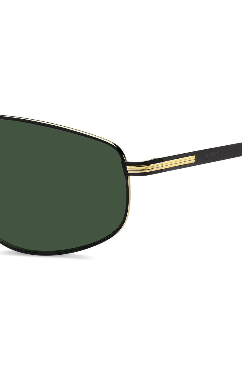 BOSS DOUBLE-BRIDGE SUNGLASSES IN BLACK WITH GOLD-TONE TRIMS outlook
