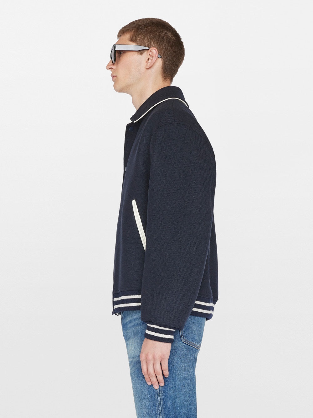 Fall Varsity Jacket in Midnight Blue - 7