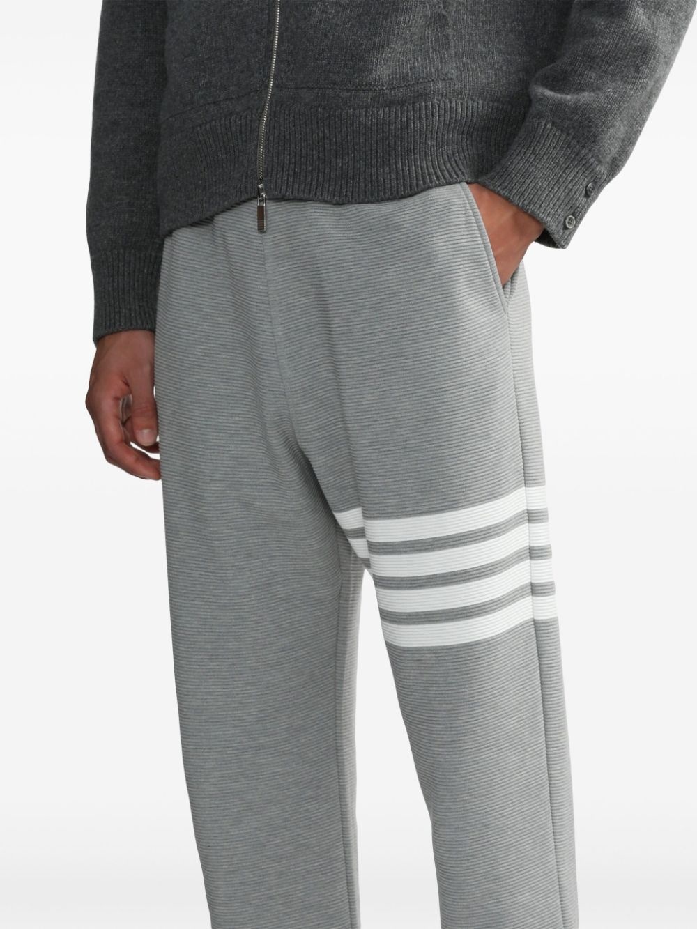 Ottoman rib 4-Bar stripe track pants - 5