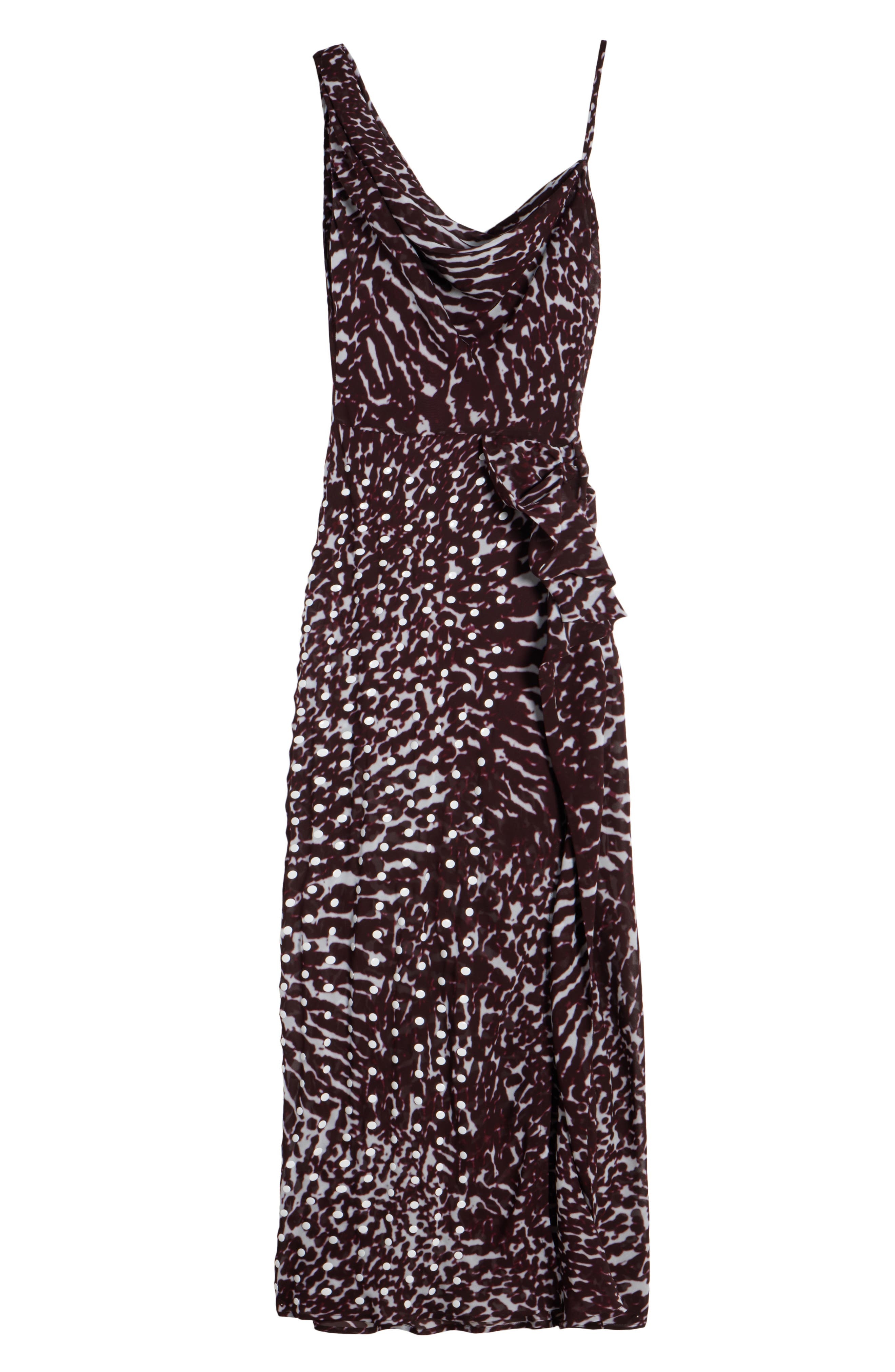 Dries Van Noten Deyon Mixed Print Midi Dress in Burgundy at Nordstrom - 5