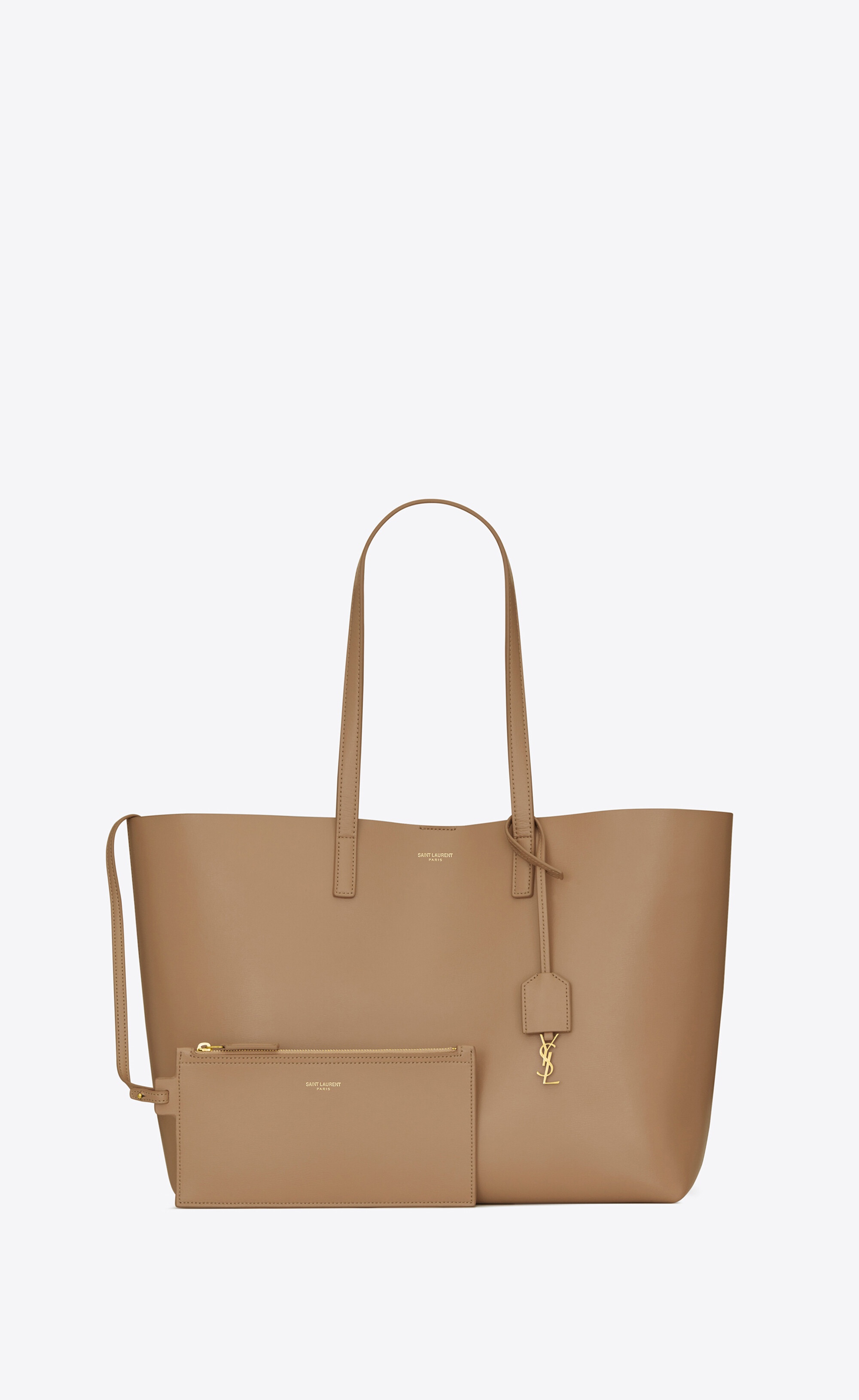 shopping bag saint laurent e/w in supple leather - 3