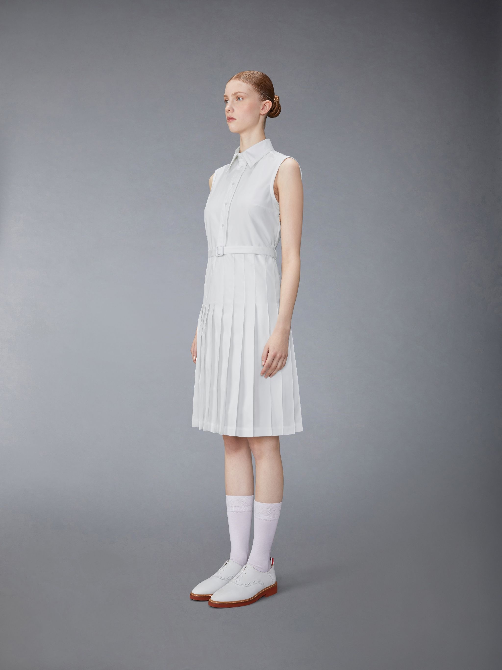 belted pleated shirtdress - 2