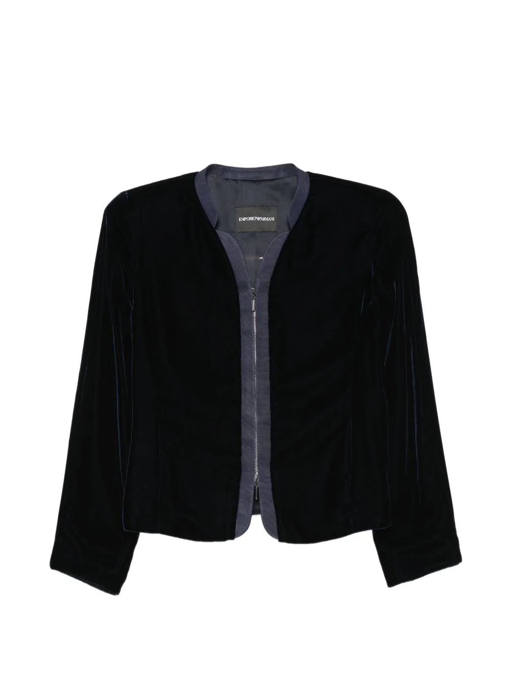 velvet zip-up jacket - 1