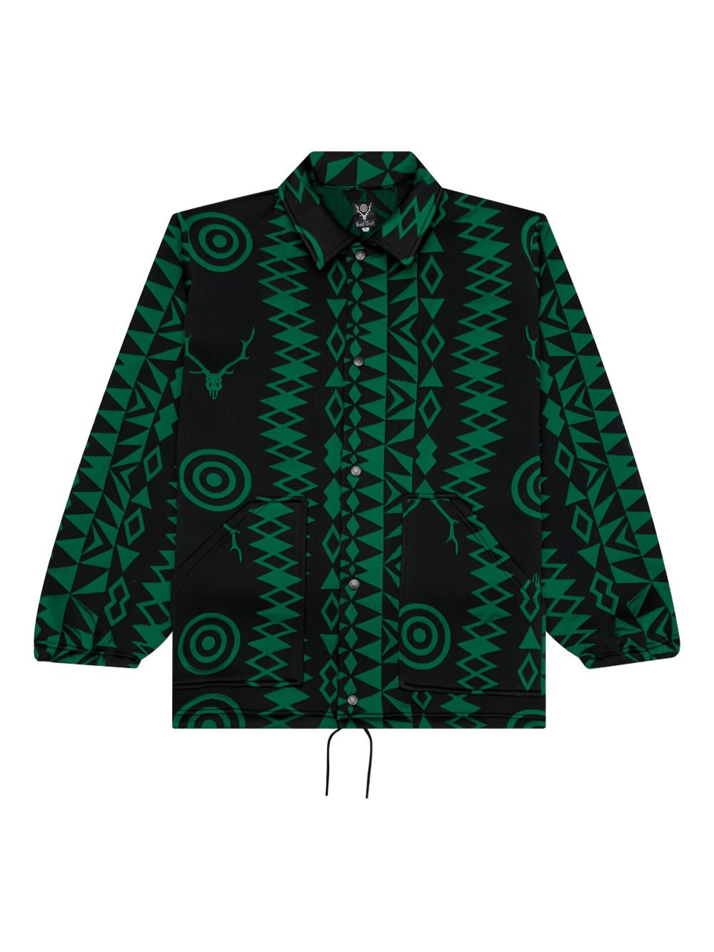 geometric-pattern coach jacket - 1