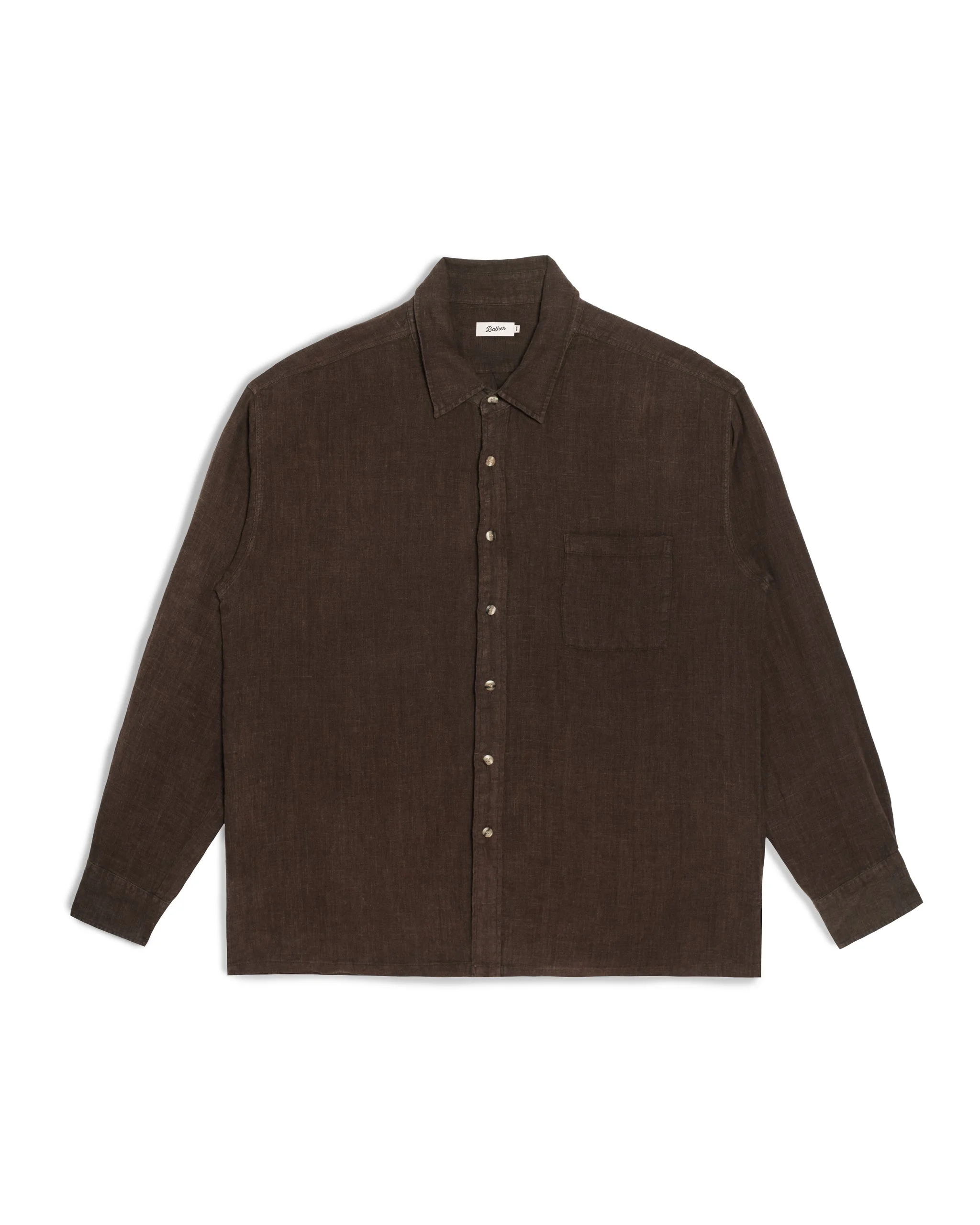 Espresso Linen Leisure Shirt - 1