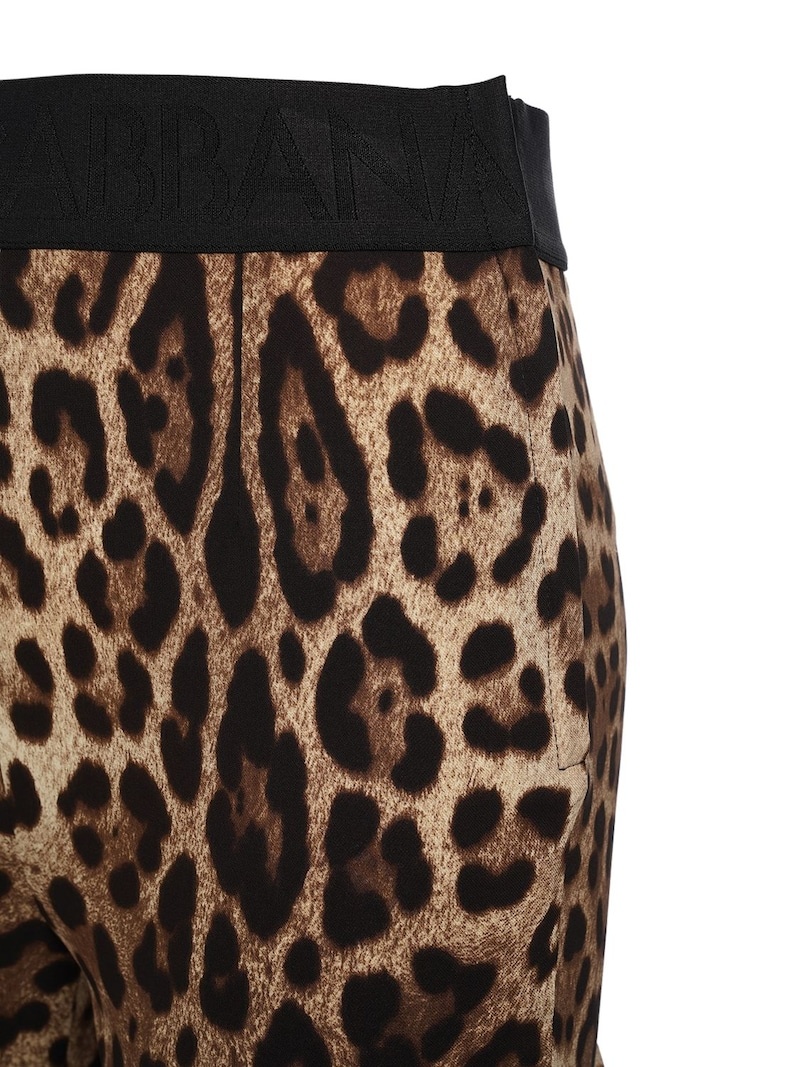 Leopard print jersey leggings - 4
