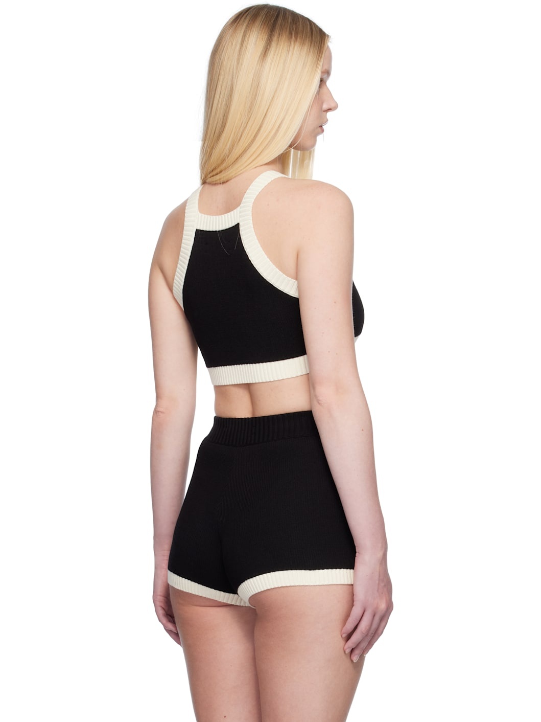 Black & Off-White MA Cropped Tank Top - 3