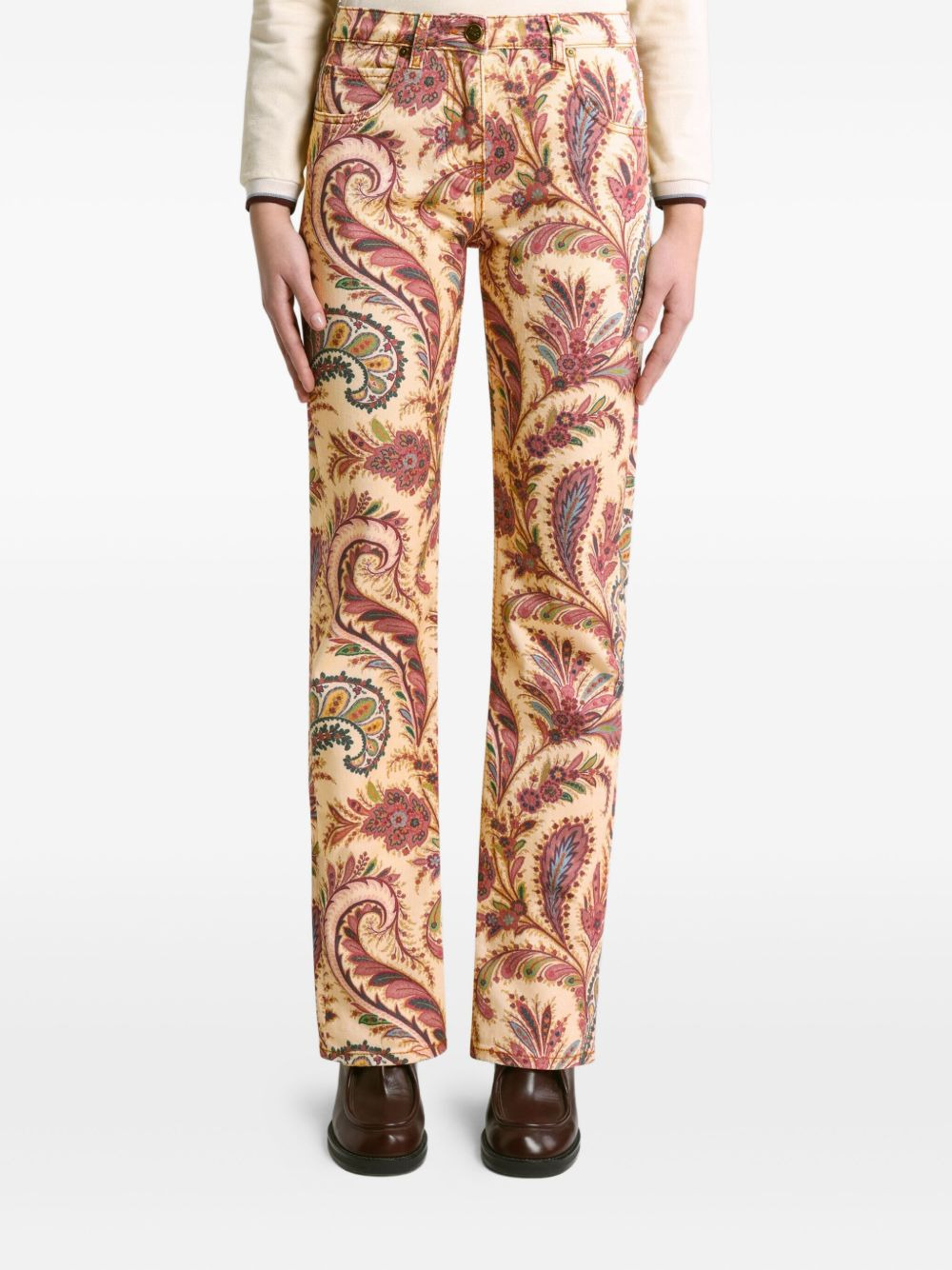 paisley-print straight-leg jeans - 2