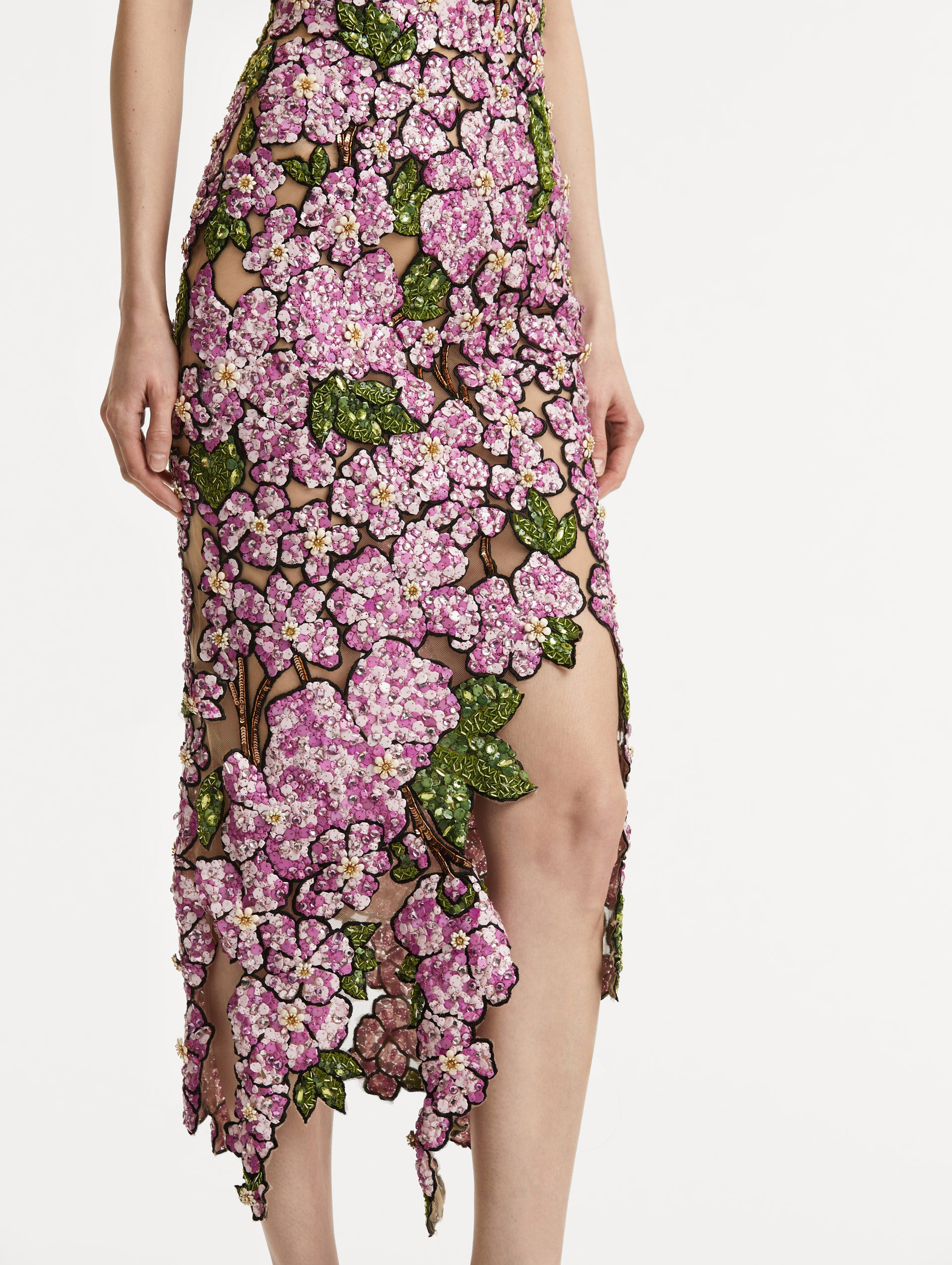 MOSAIC SEQUIN FLORAL EMBROIDERED DRESS - 5