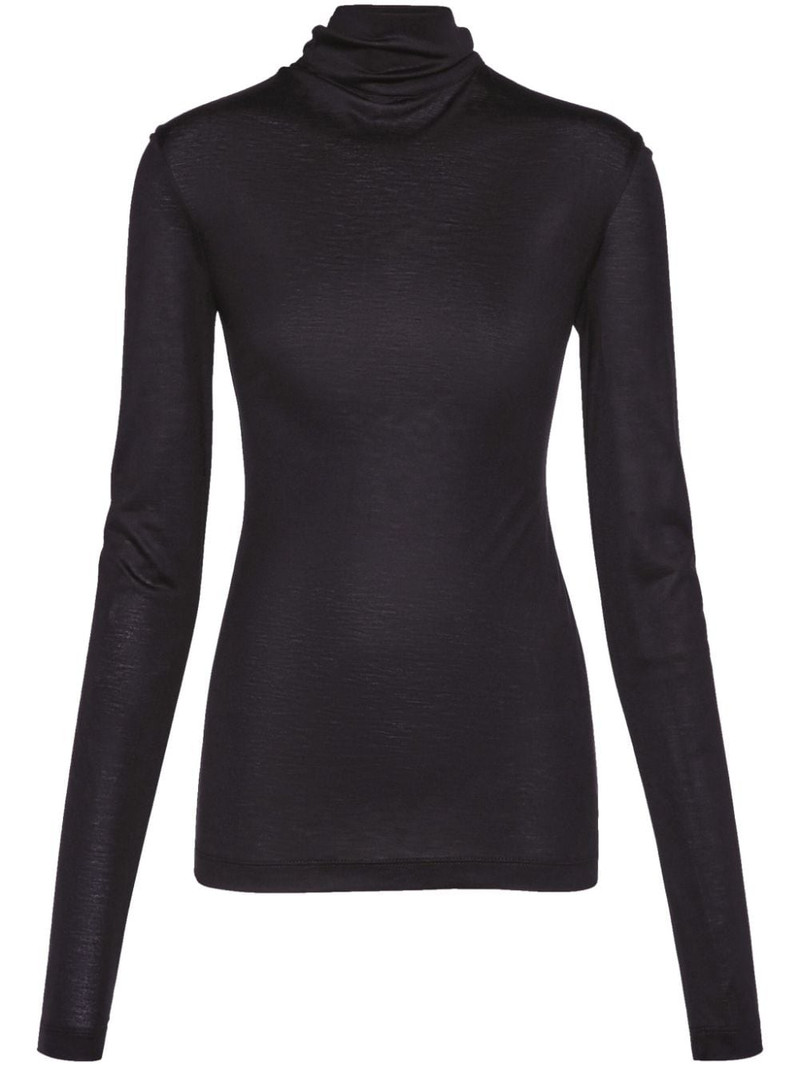 V-back silk-blend top 1