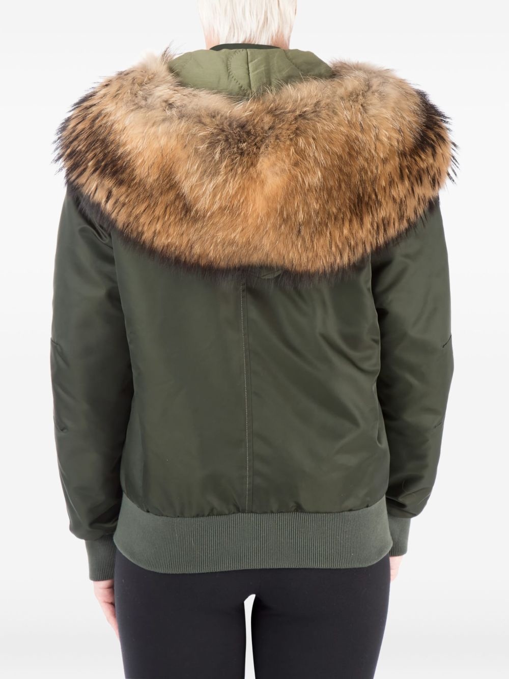 fur-trimmed bomber jacket - 2