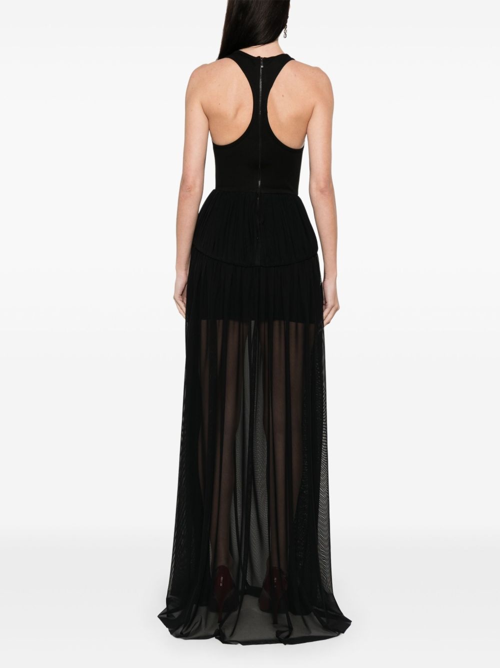pleated tulle gown - 4