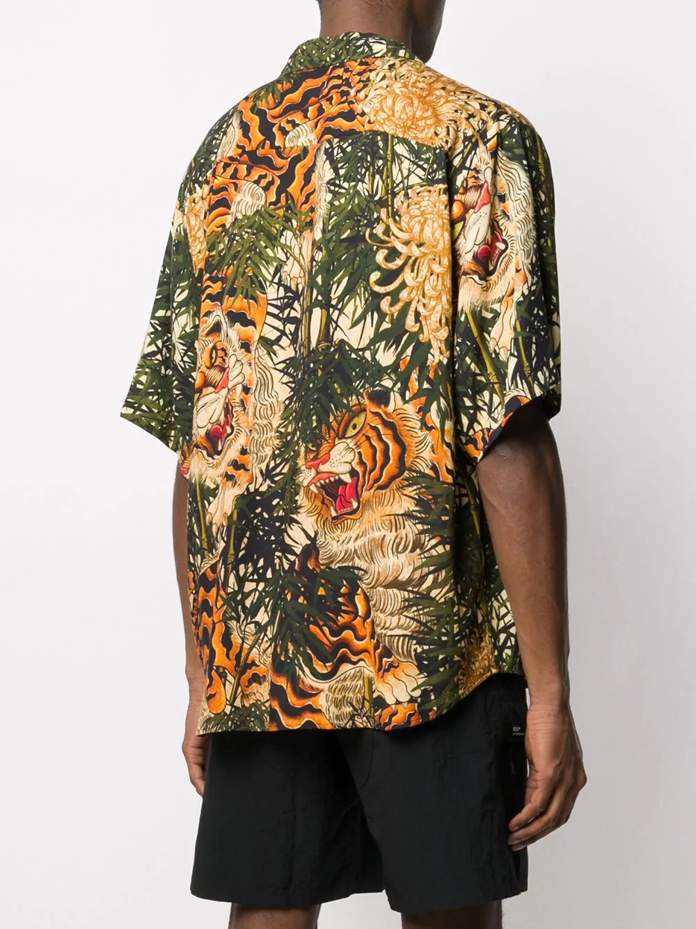 Tiger Bamboo-print bowling shirt - 4