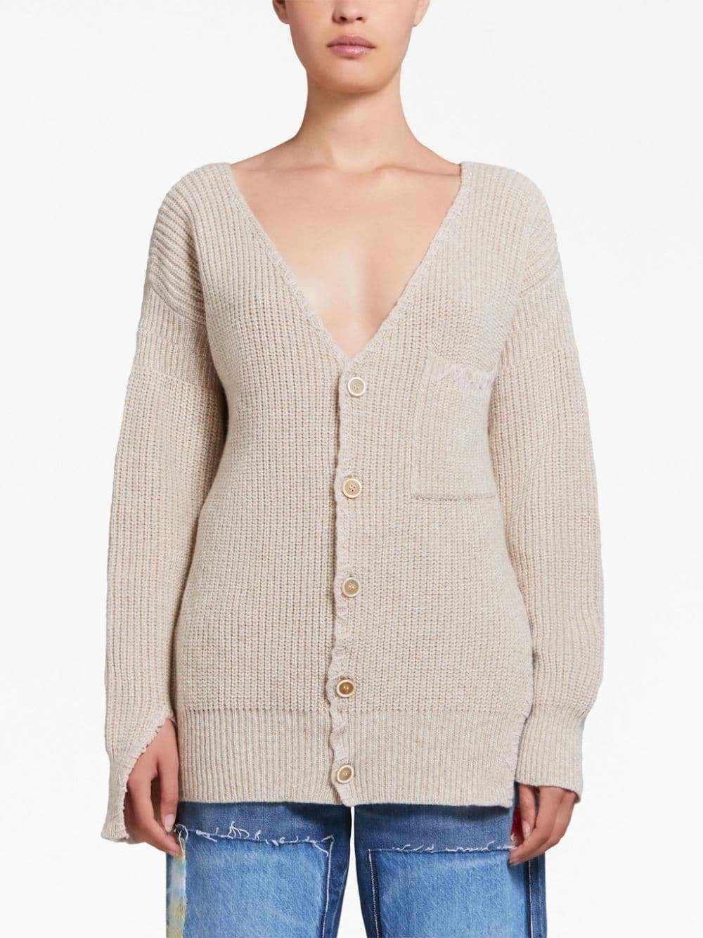 V-neck virgin-wool cardigan - 3