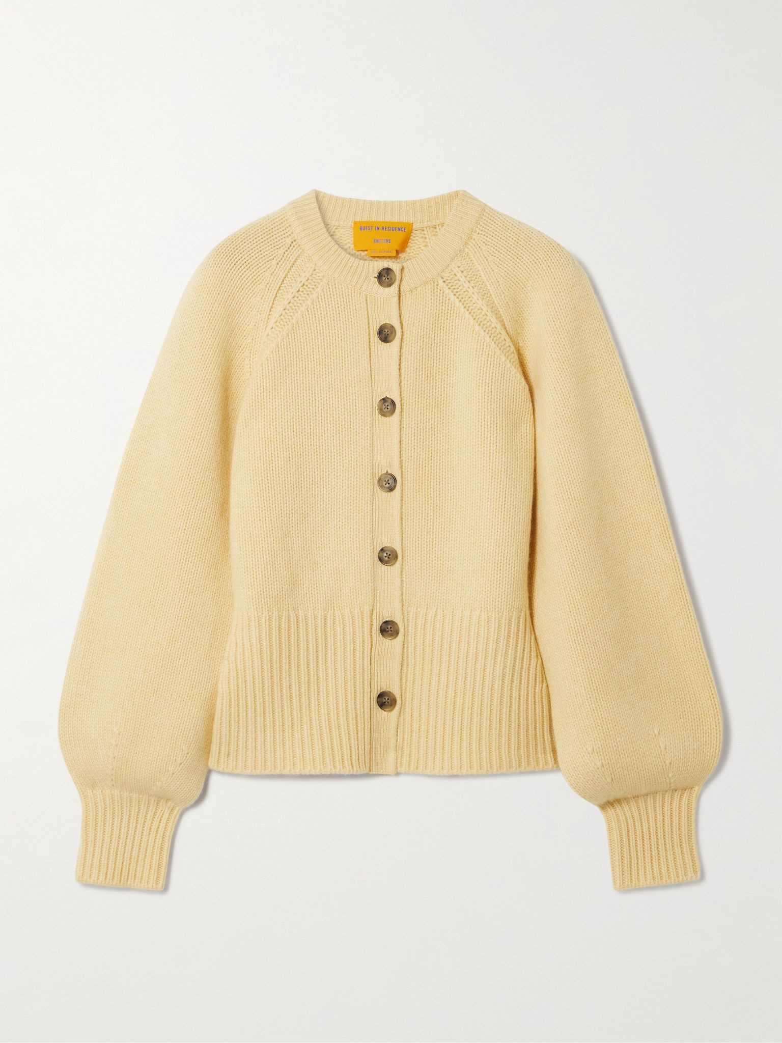 Sculpted cashmere cardigan Yellow - 1
