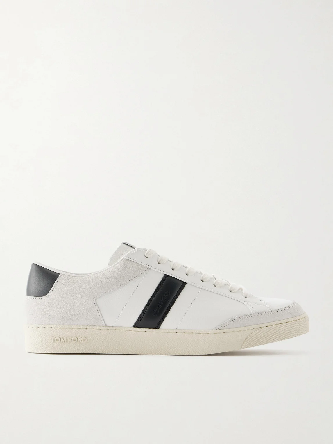 Blake Suede-Trimmed Leather Sneakers - 1