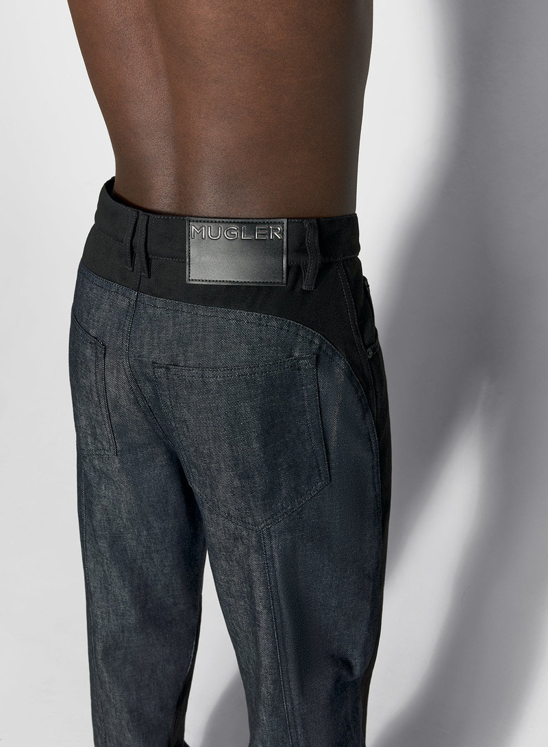 raw blue bi-color straight leg jeans 3