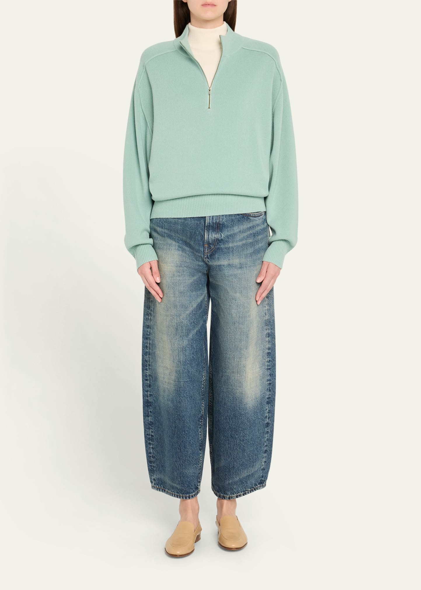 Half-Zip Wool-Cashmere Pullover - 2
