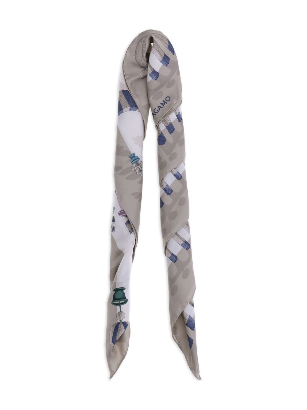 garden-print silk scarf - 2