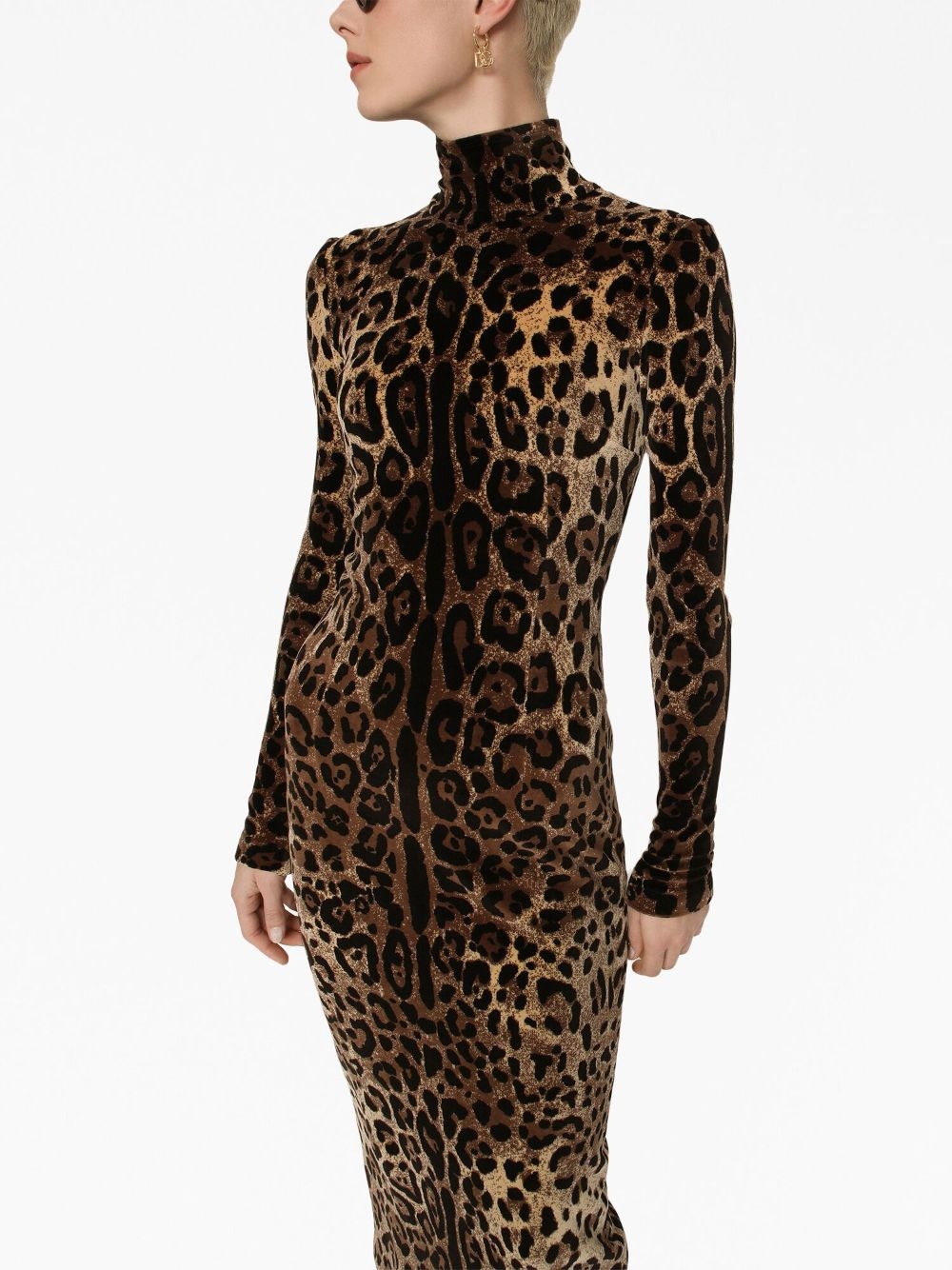 leopard-print mid-length dress - 5