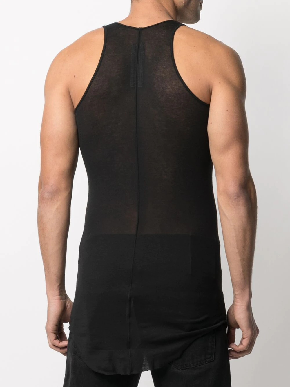 long-line semi-sheer vest - 4