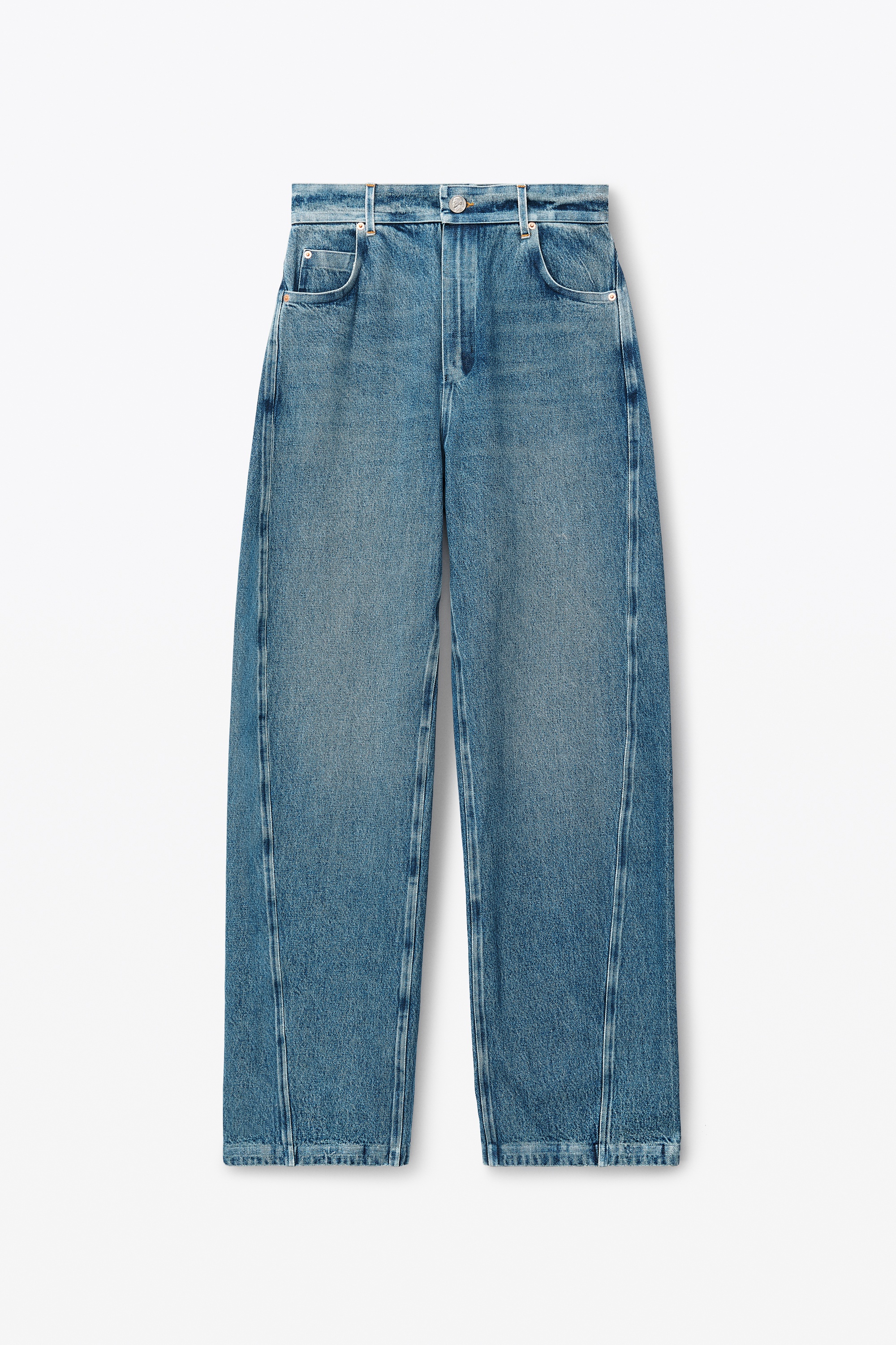 bonded cotton balloon jeans - 1