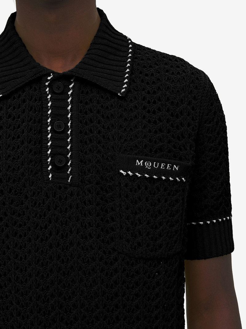 Crochet Stitch Polo Shirt 6