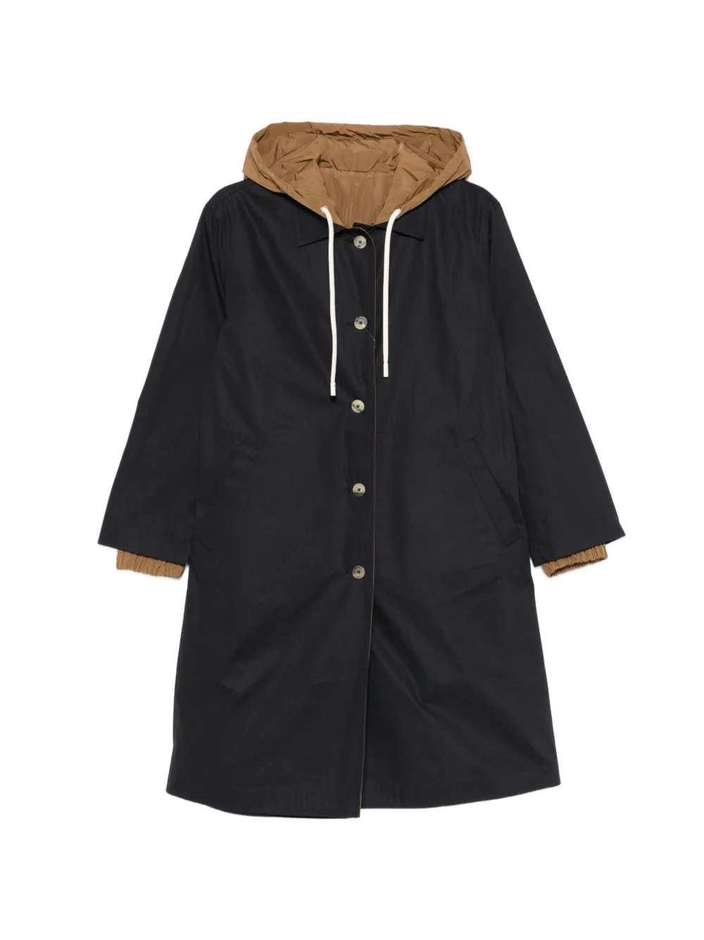buttoned hooded coat - 1