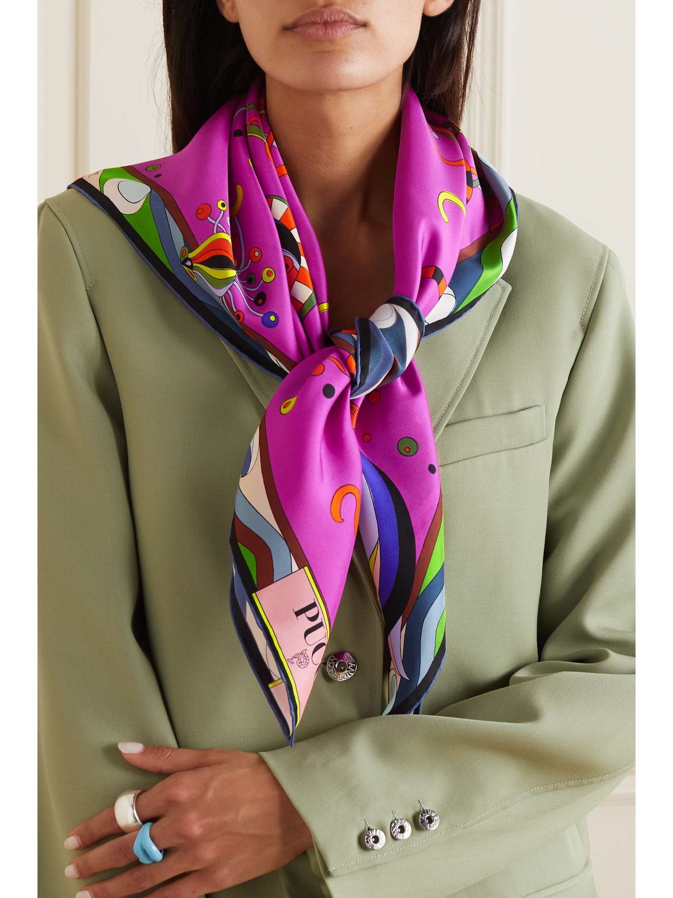 Printed silk-twill scarf - 2