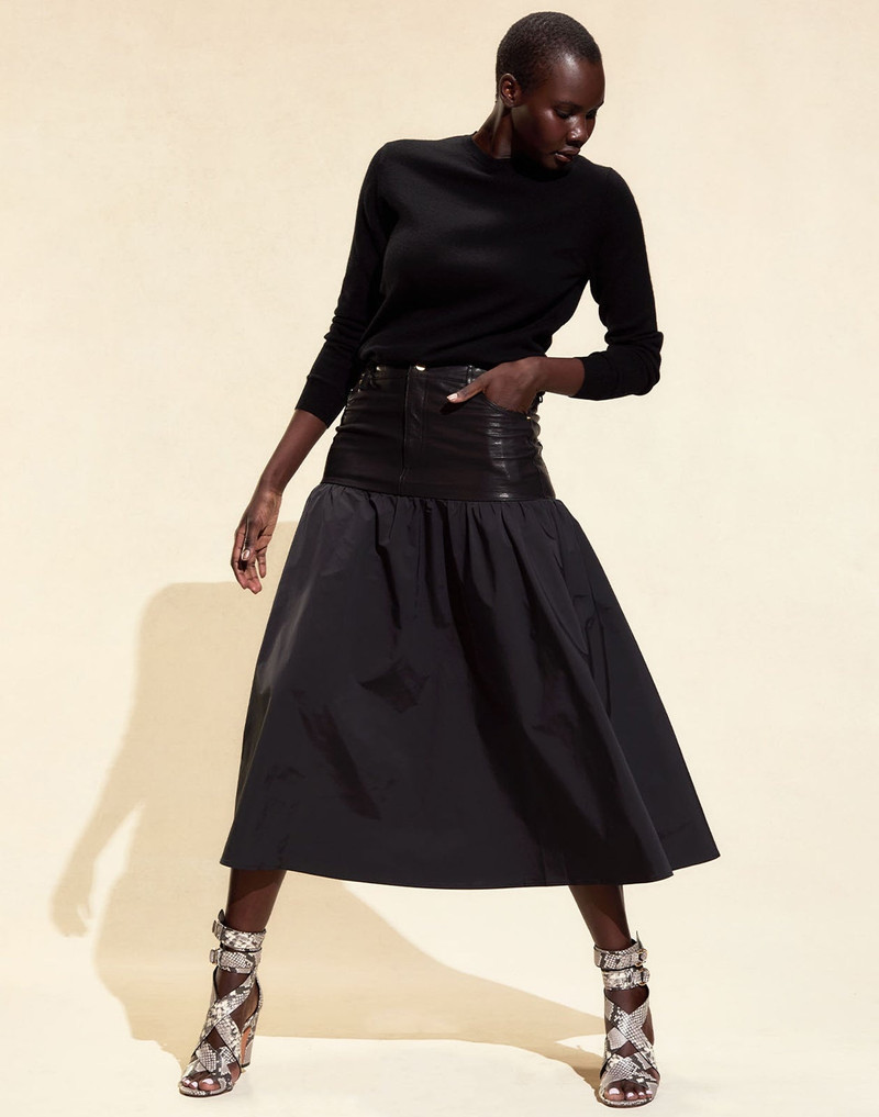 Downtown Leather Nylon Skirt 1