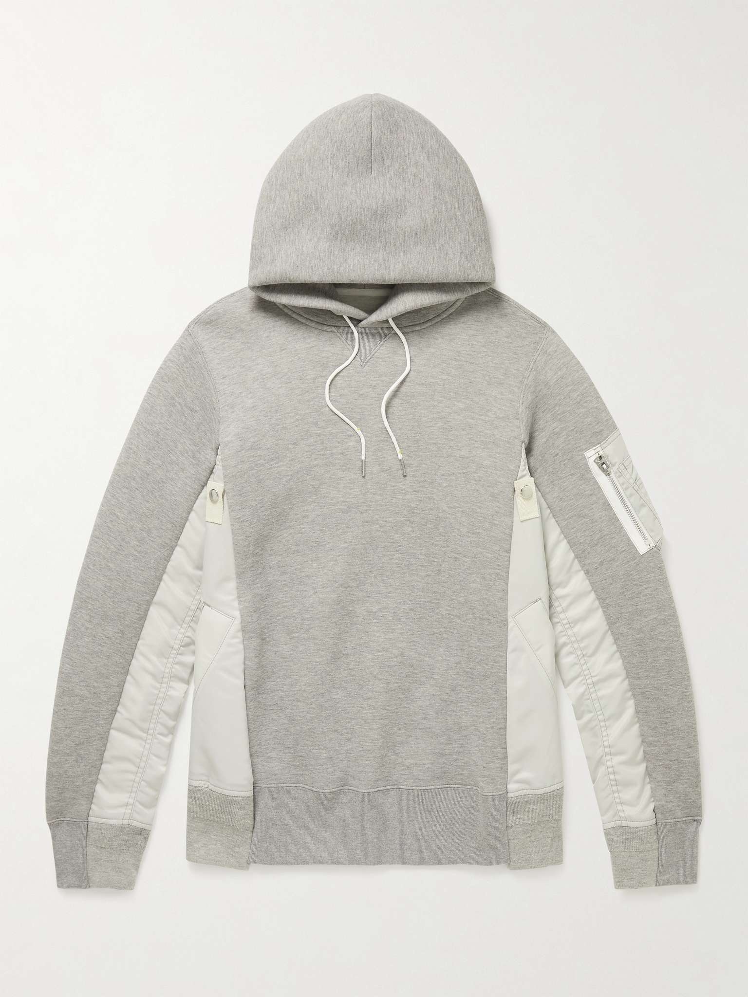 Nylon-Trimmed Cotton-Blend Jersey Hoodie - 1