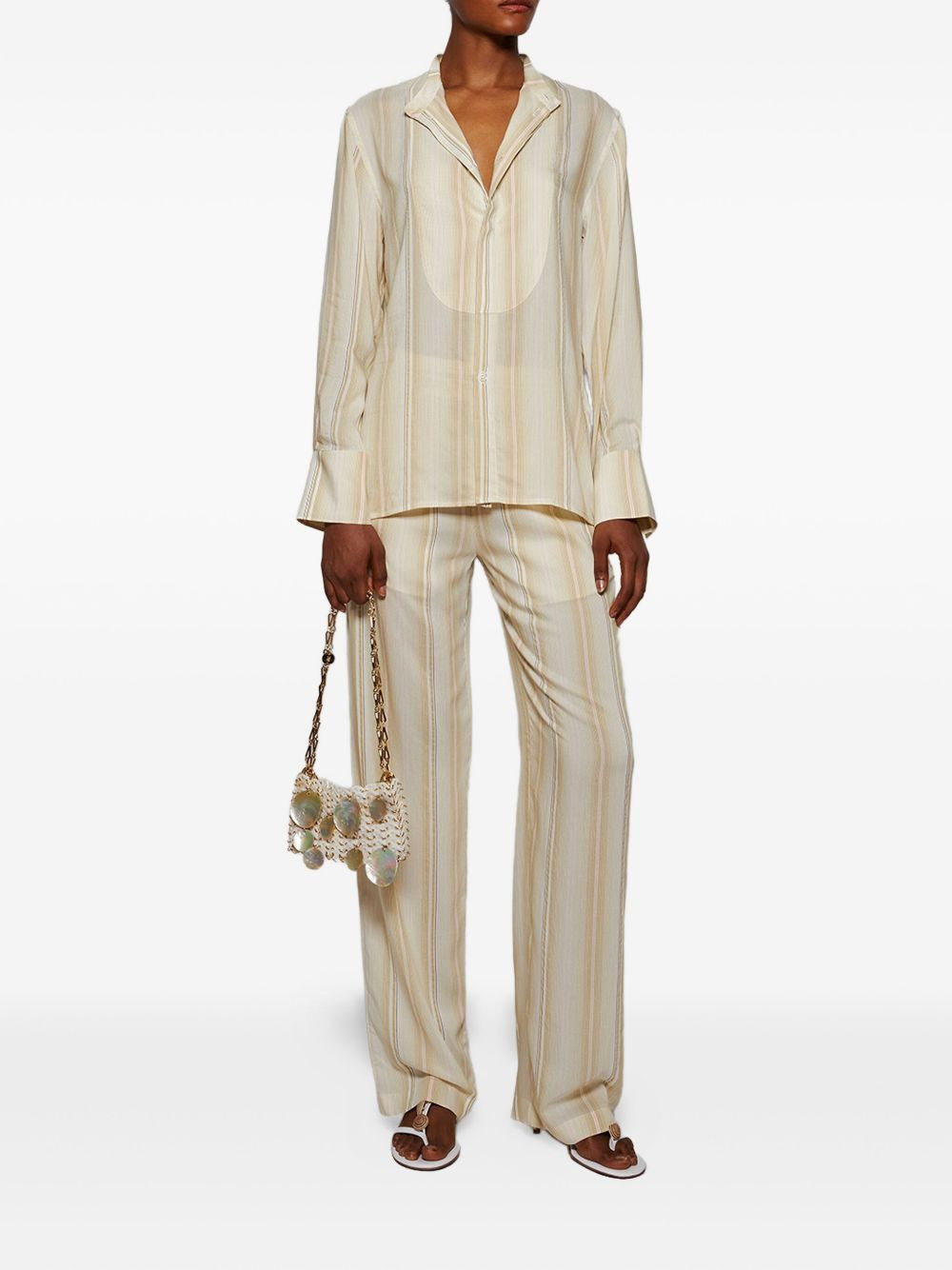 striped elastic-waist trousers - 2