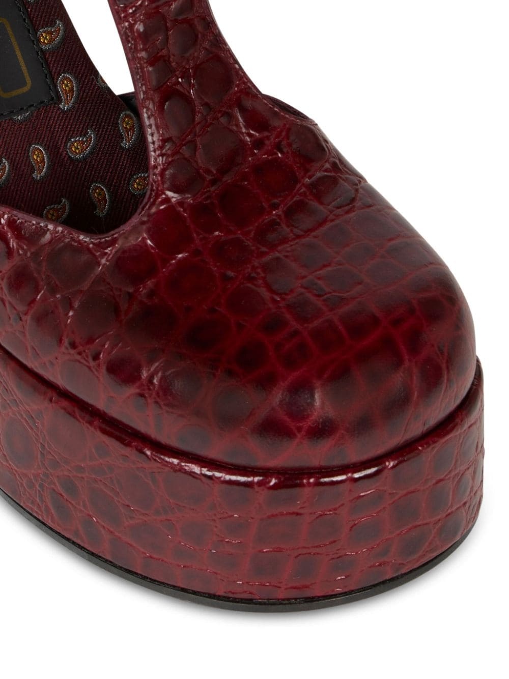 110mm crocodile-embossed platform pumps - 4