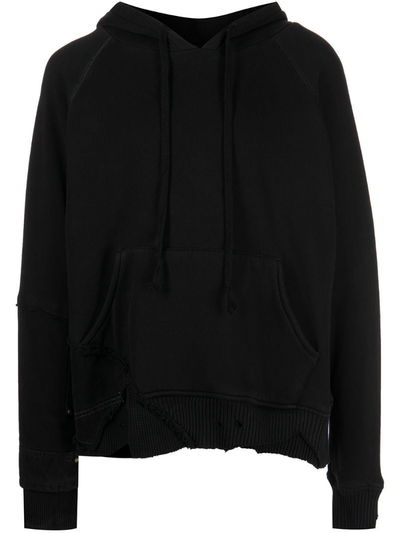 patchwork cotton hoodie - 1