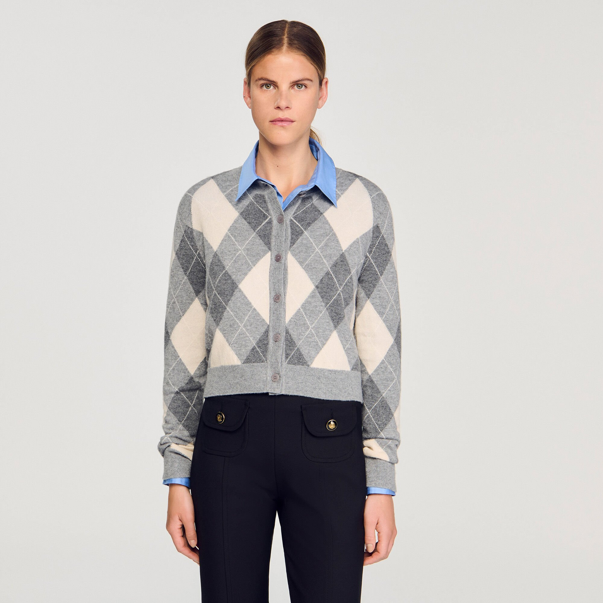 ARGYLE PATTERN CARDIGAN - 4