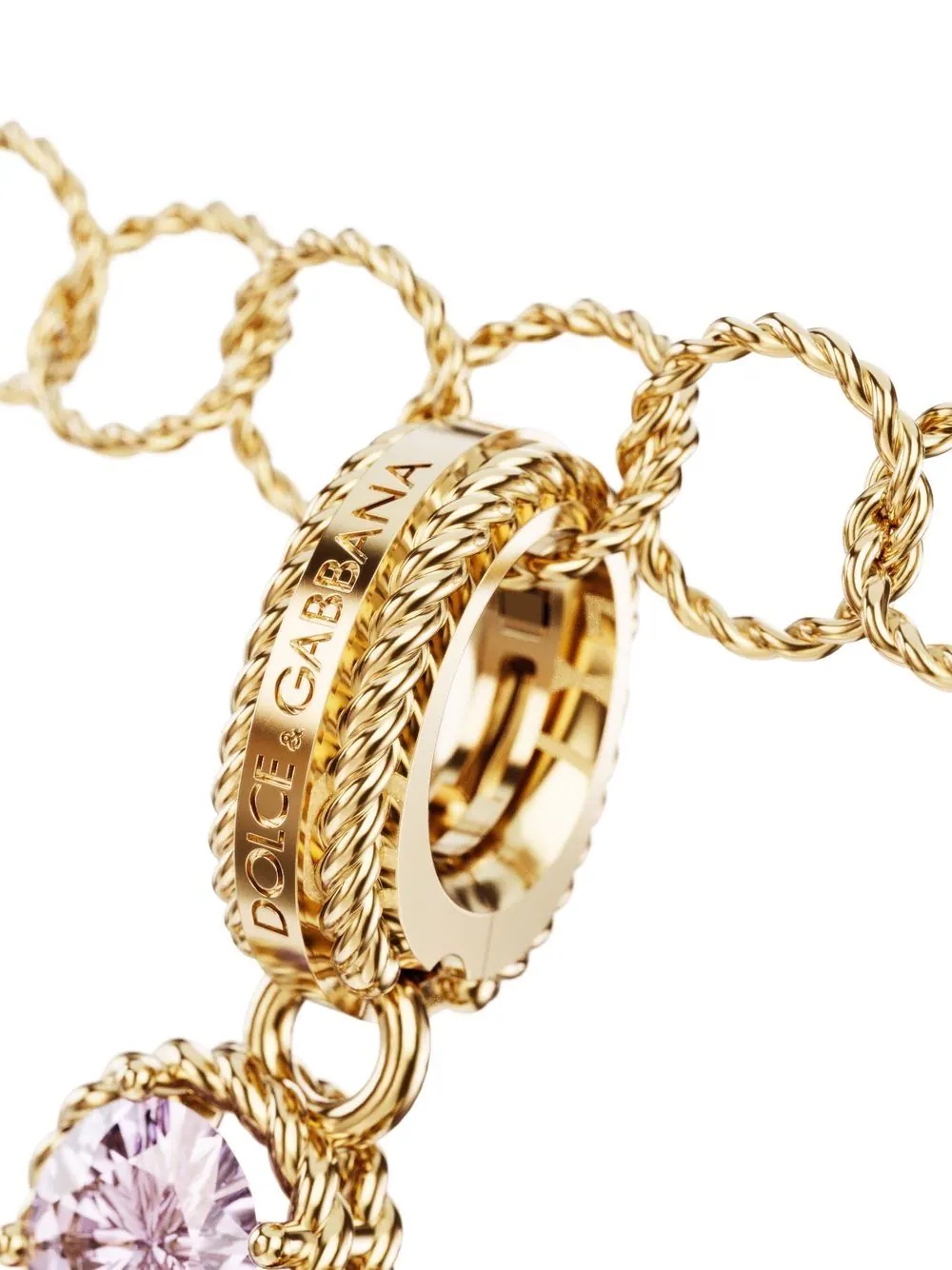 Rainbow Alphabet 18kt yellow gold multi-stone pendant - 2