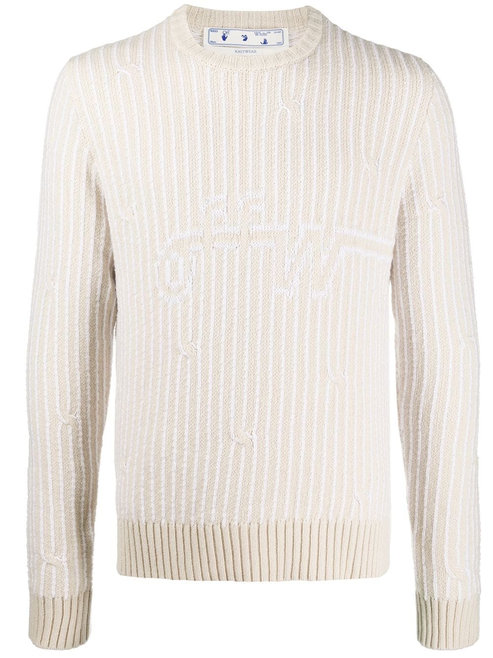 cable-knit crew-neck jumper - 1