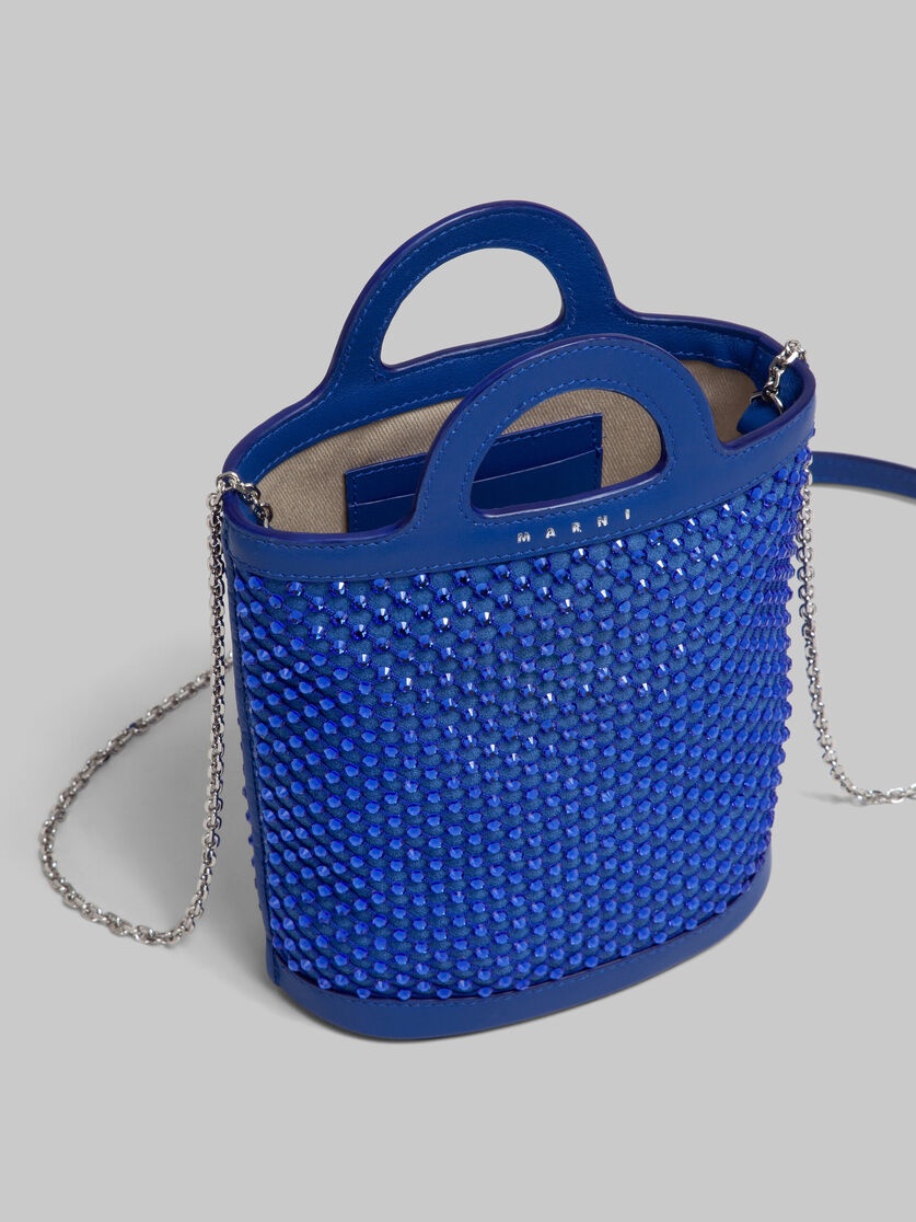 BLUE RHINESTONE TROPICALIA NANO BUCKET BAG - 3