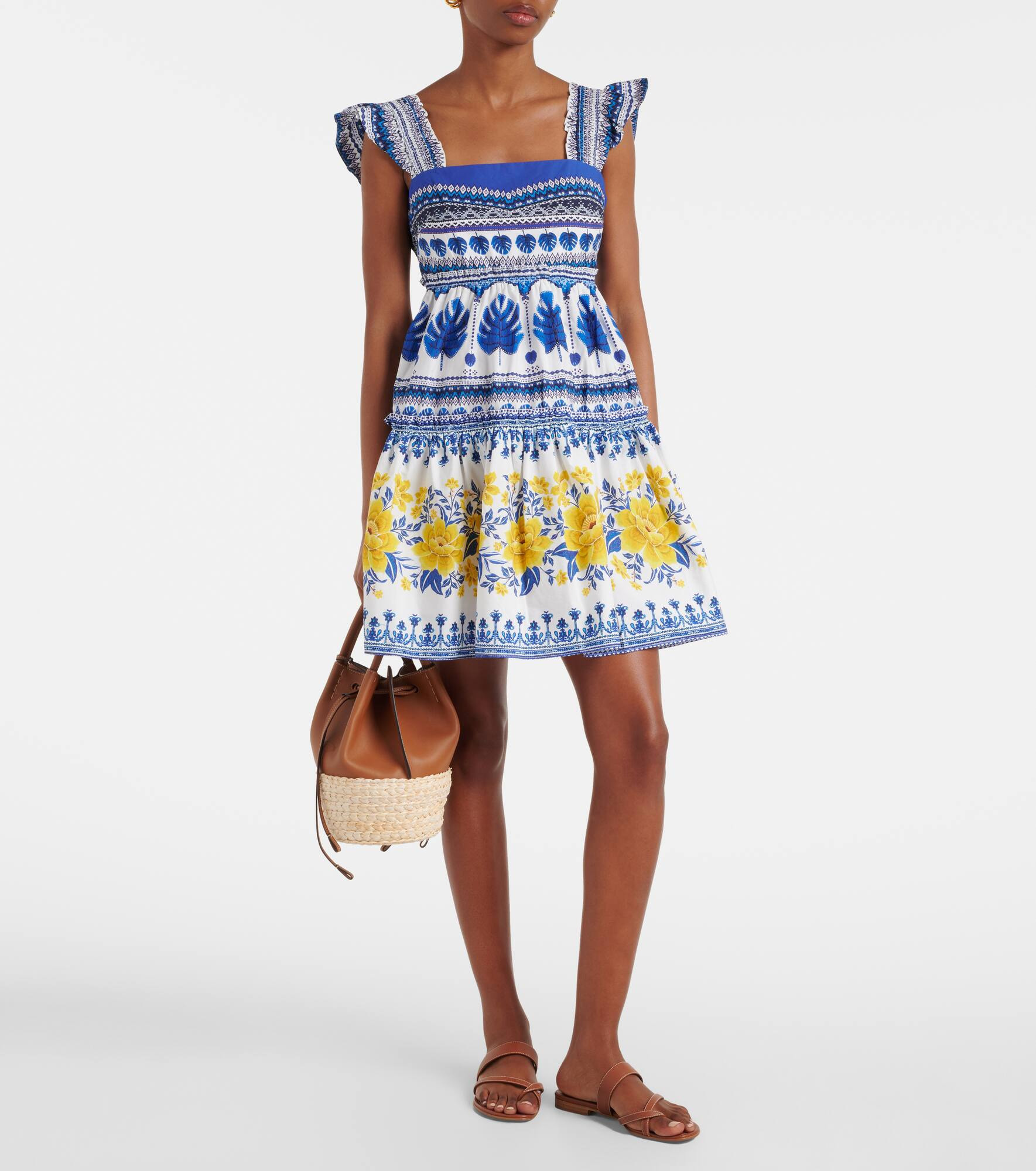 Printed tiered cotton minidress - 2