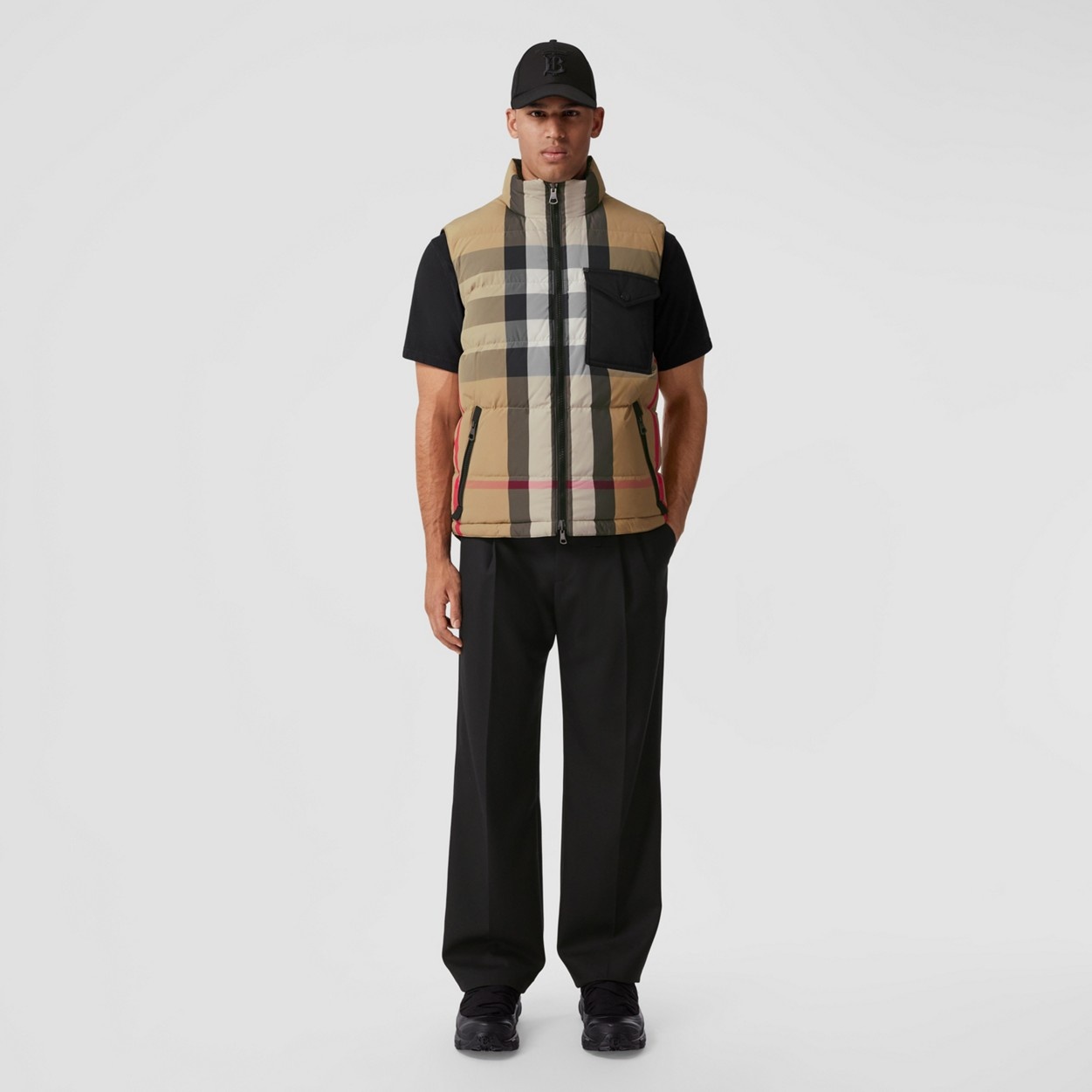 Reversible Check Nylon Puffer Gilet - 2