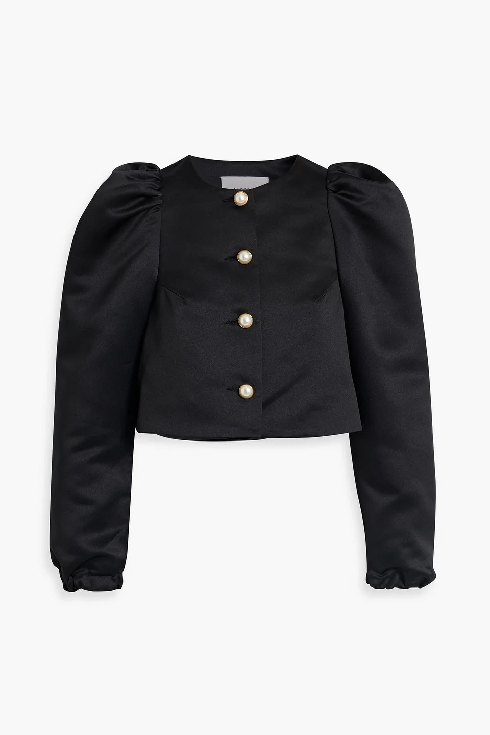 Cropped satin jacket - 1