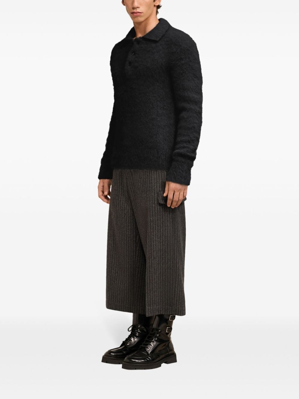 brushed-effect polo top - 3