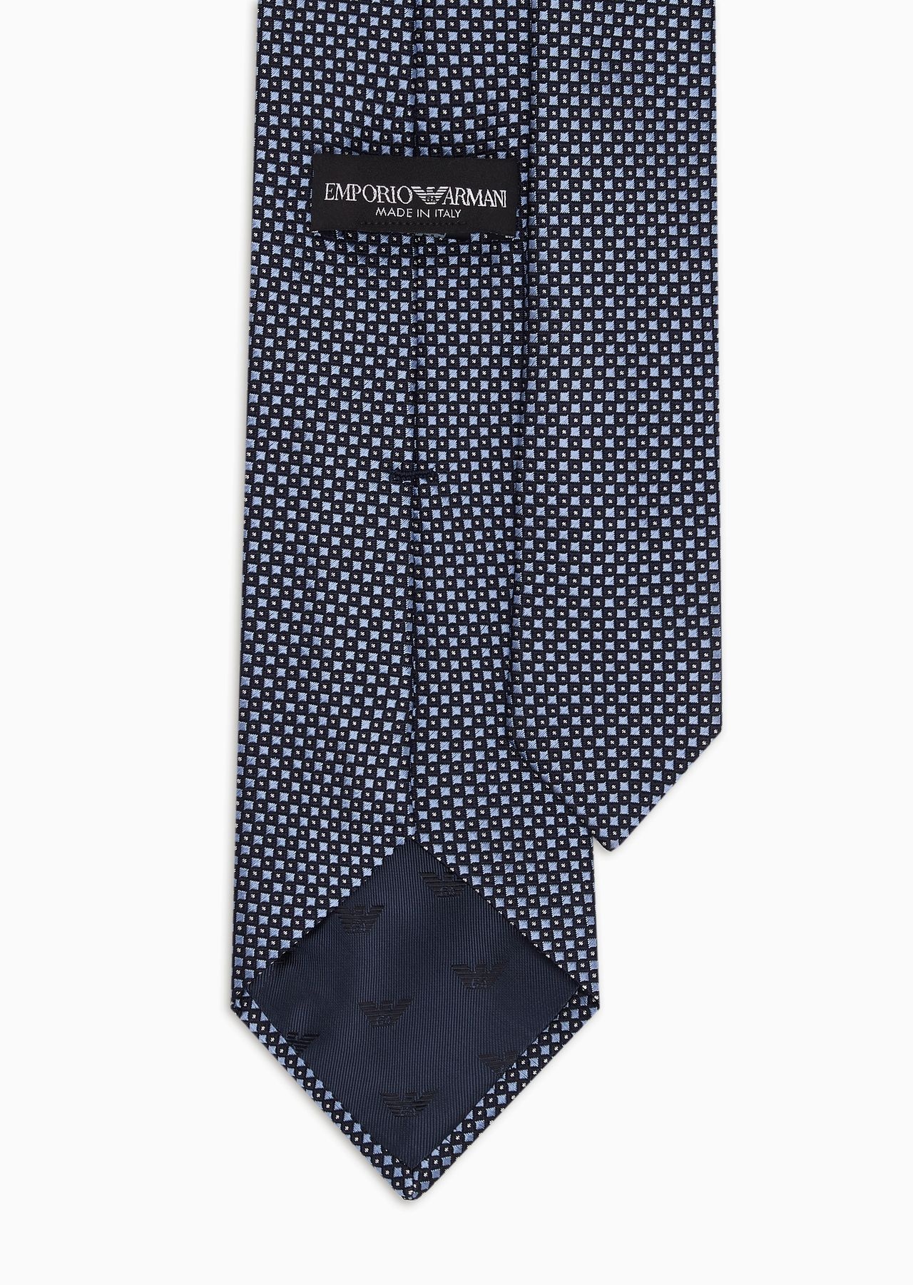 Pure silk tie with jacquard micro-pattern - 2