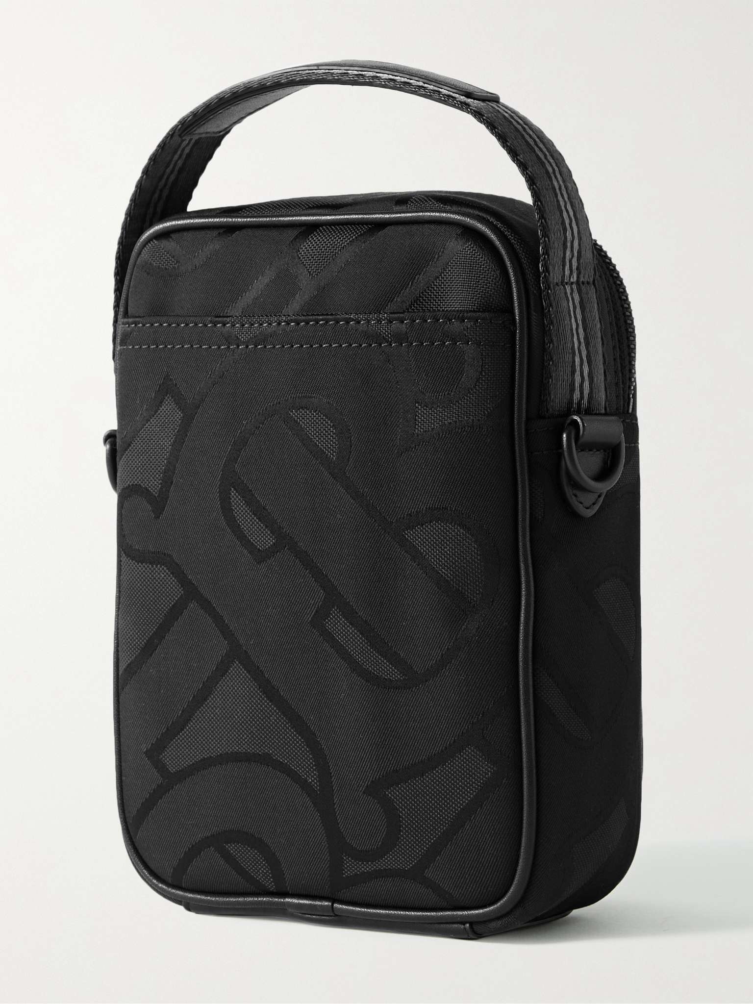 Leather-Trimmed Recycled Logo-Jacquard Messenger Bag - 4