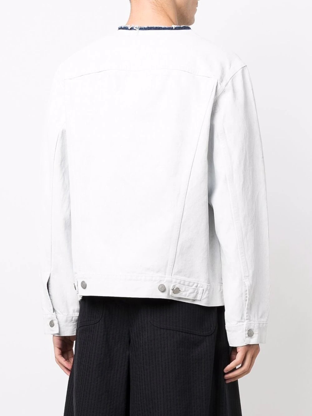 raw-cut collar denim jacket - 4